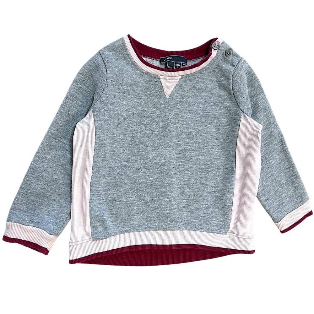 VINCE Baby Girls' Color Block French Terry Pullover Sweatshirt Size 12 Months